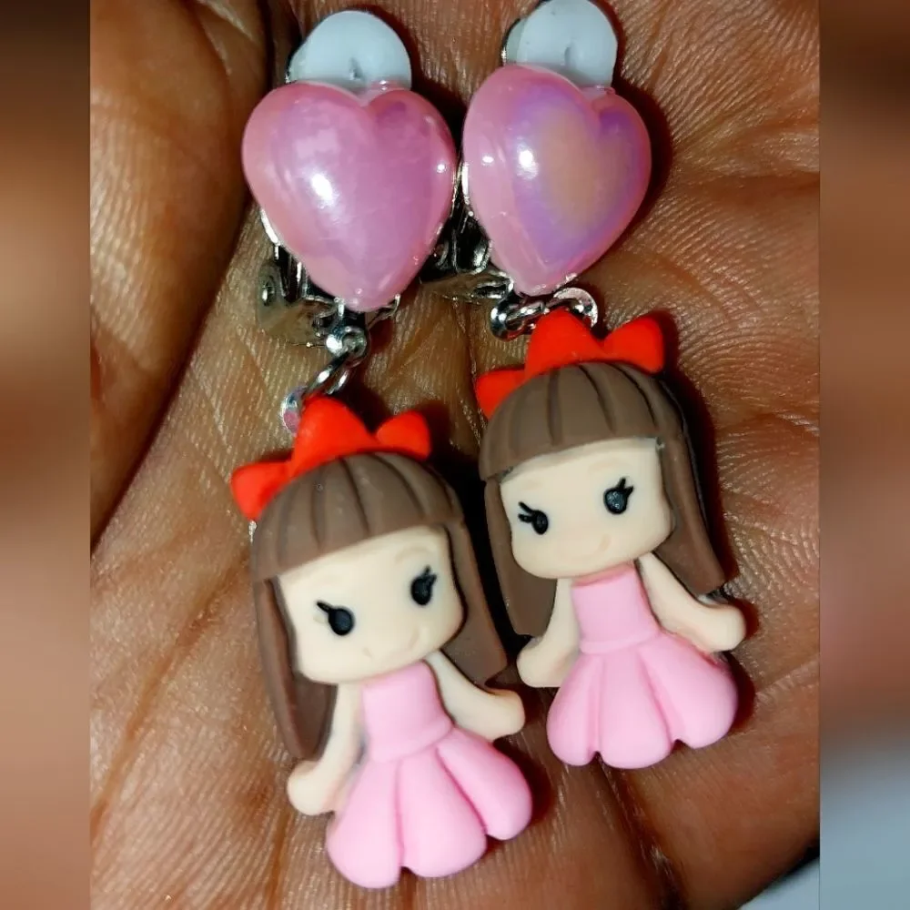Beautiful fashion clip-on kids earrings